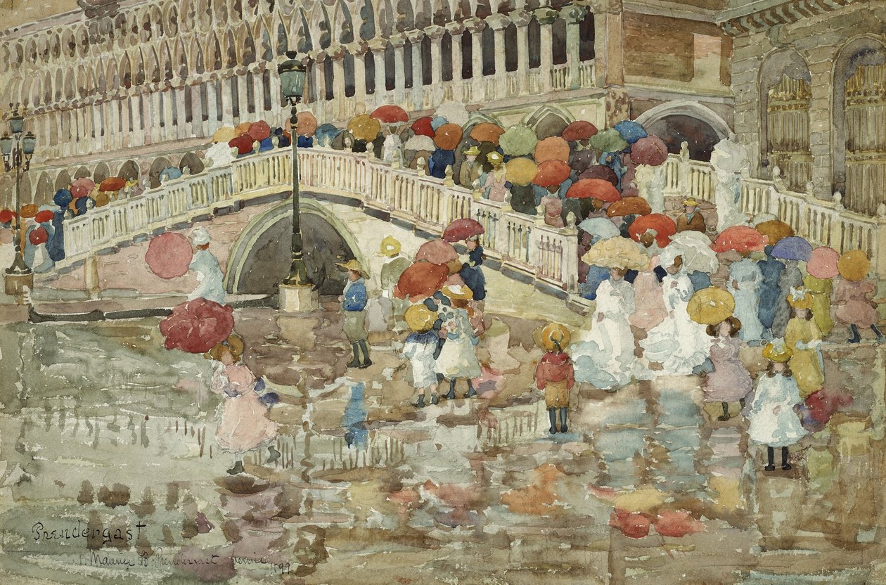 Umbrellas in the Rain av Maurice Brazil Prendergast