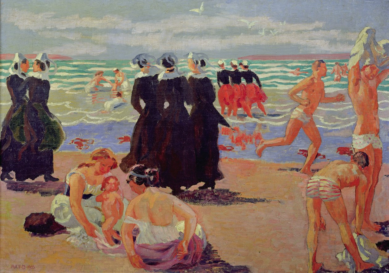 Bad vid benådningen av Sainte-Anne-la-Palud, 1905 av Maurice Denis
