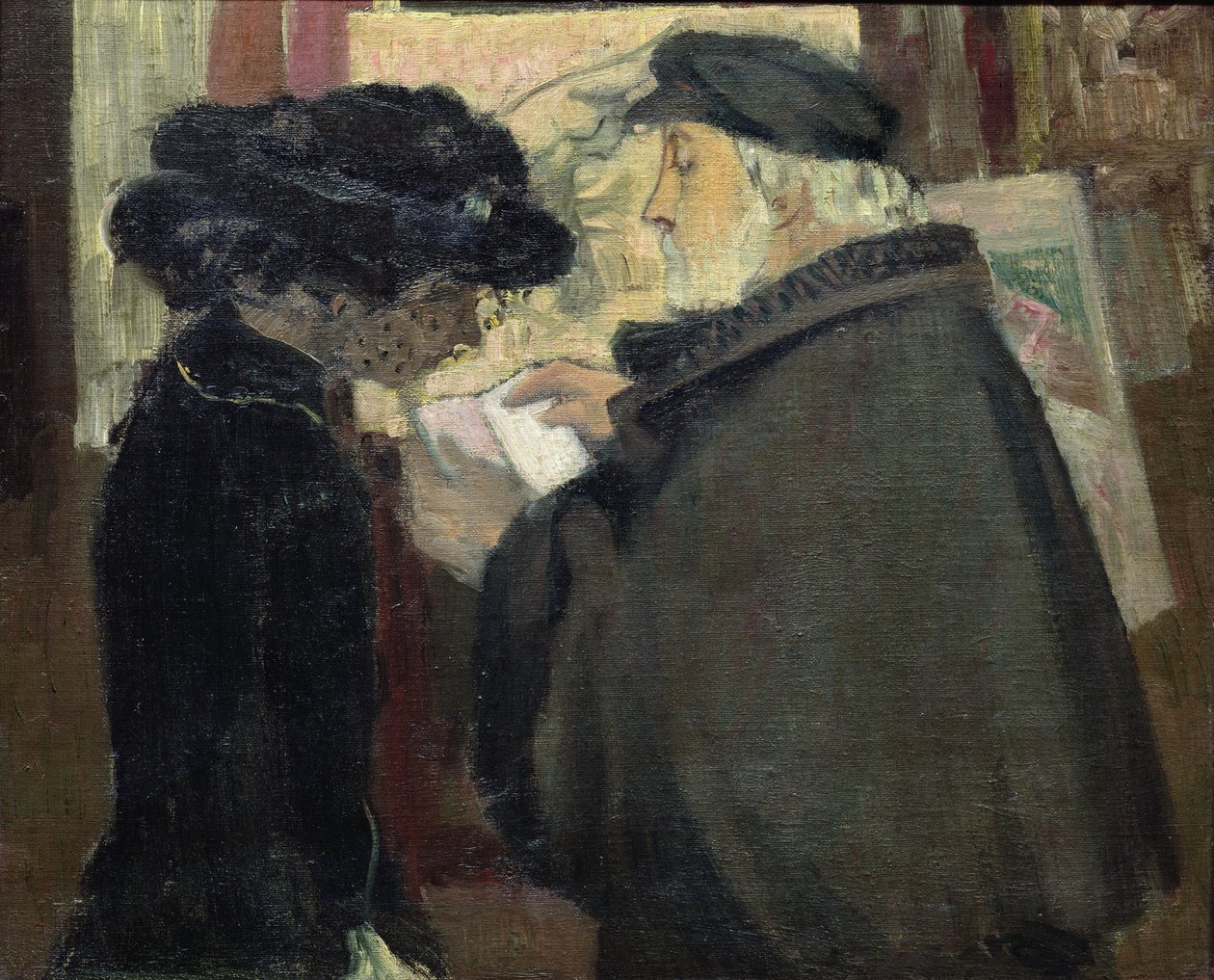 Edgar Degas (1834-1917) med sin modell, ca 1904 av Maurice Denis