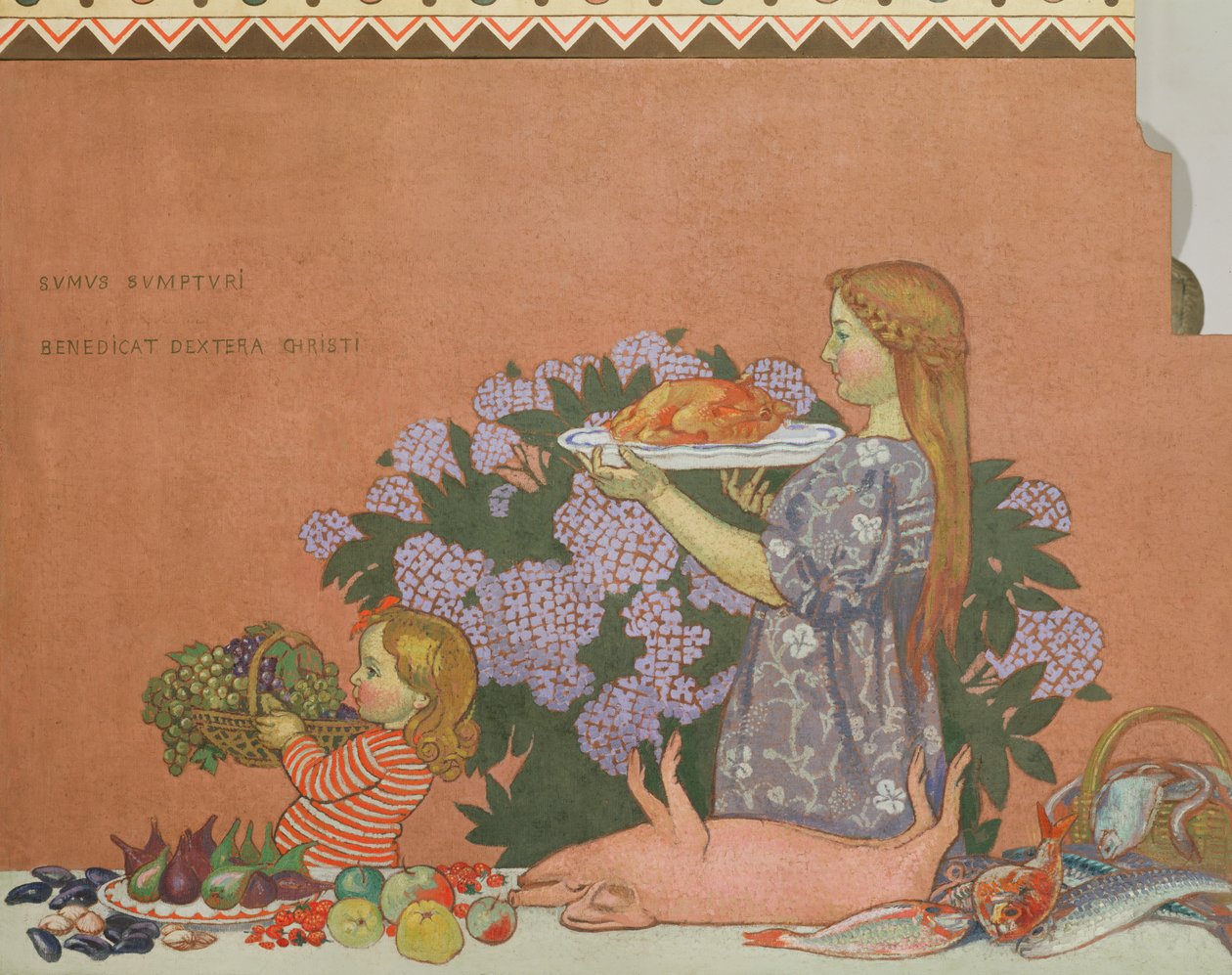 Grace, höger panel från dekorationen av konstnärens hem i Perros-Guirac, 1908 av Maurice Denis