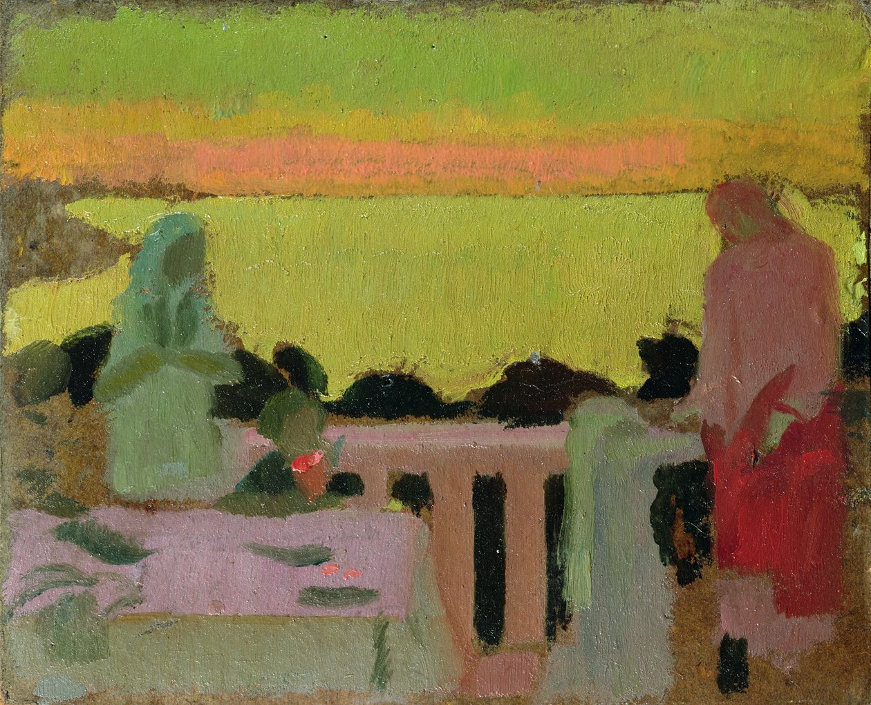 På balkongen i Silencio, eller Marthe och Marie i tystnad, c.1917 av Maurice Denis