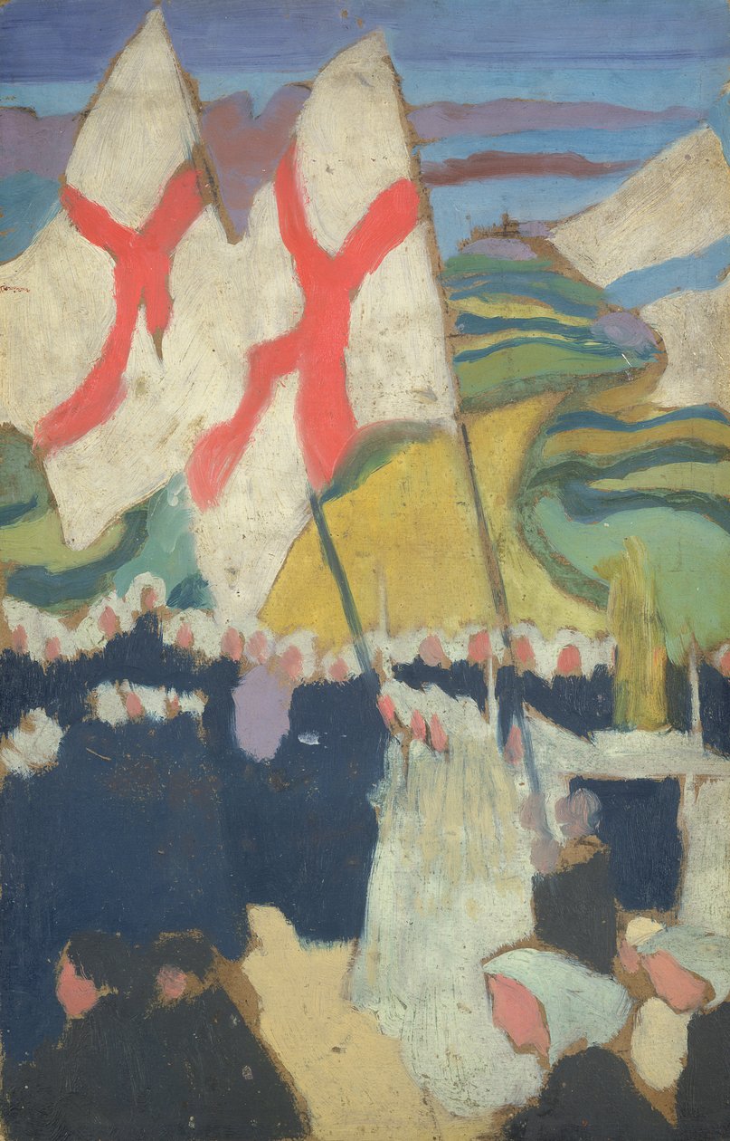 Procession of the Standards till La Clarte, 1897 av Maurice Denis
