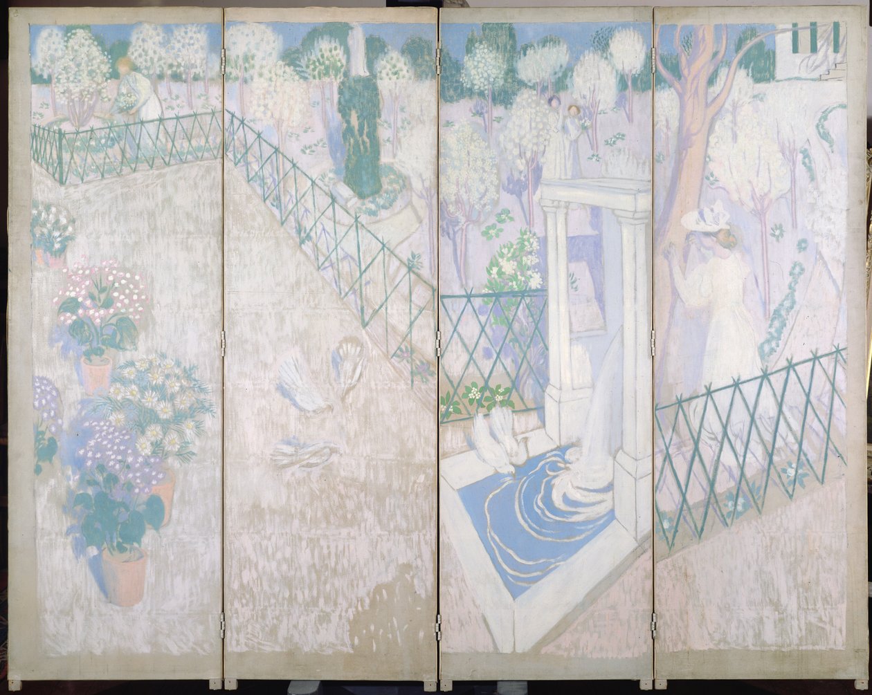 Skärm med duvor, c.1896 av Maurice Denis