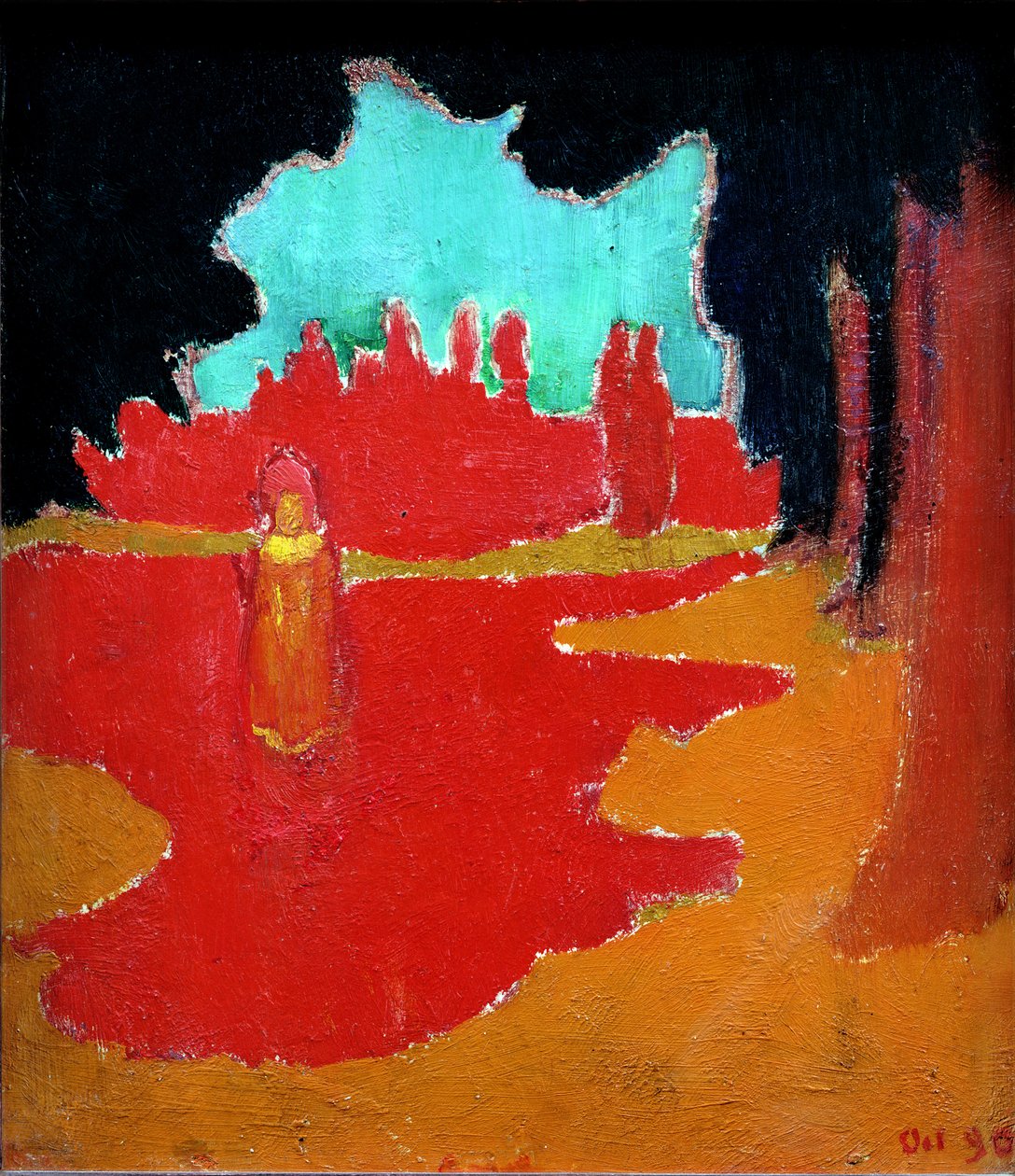 Solfläckar på terrassen, 1890 (olja på kort) av Maurice Denis