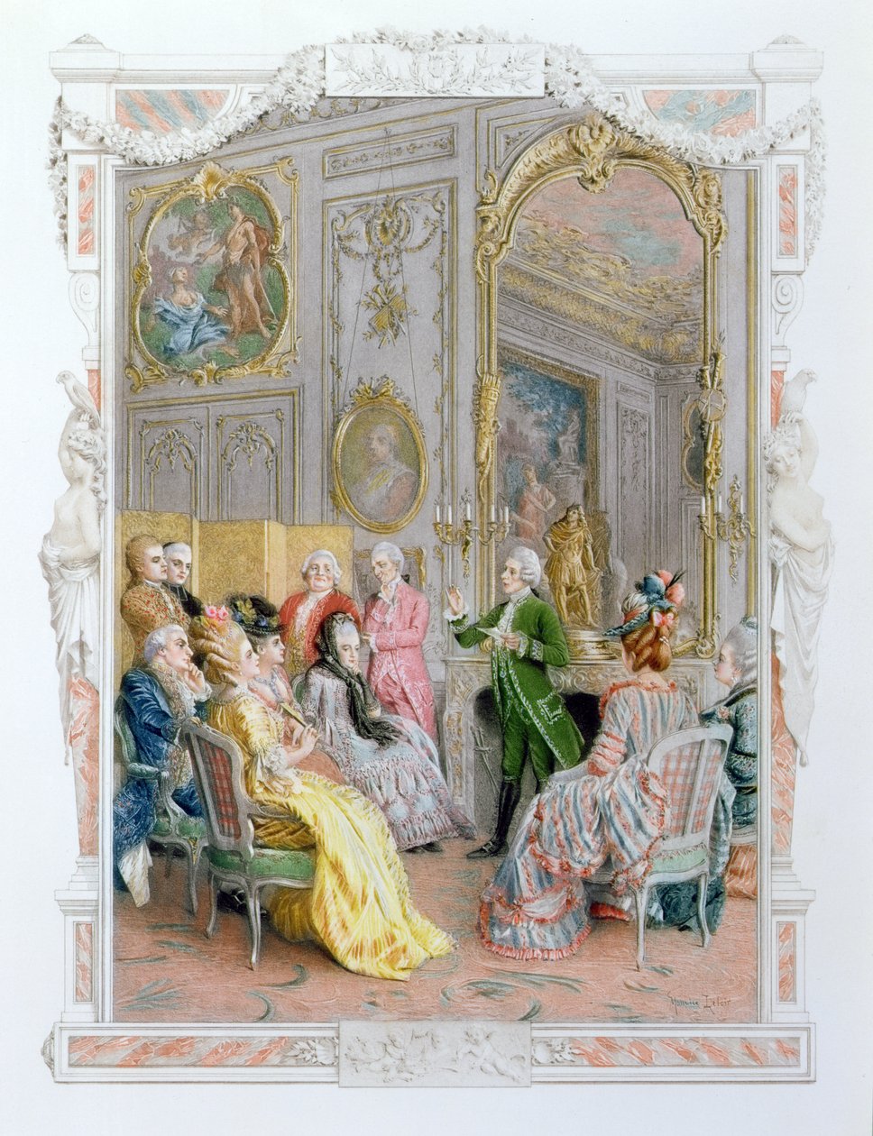 En litterär soaré, 1890 av Maurice Leloir
