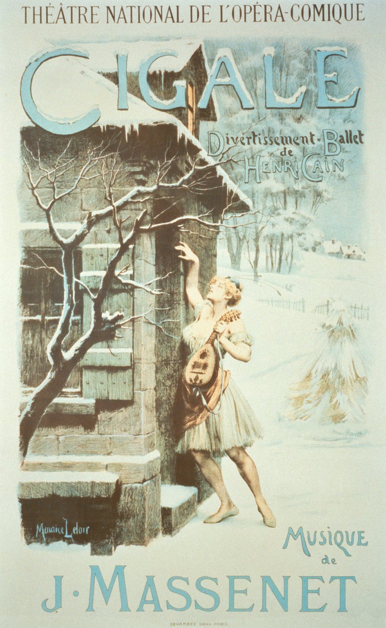 Cigale, balett av Jules Massenet koreograferad av Henri Cain på Theatre Nationale de lOpera Comique av Maurice Leloir