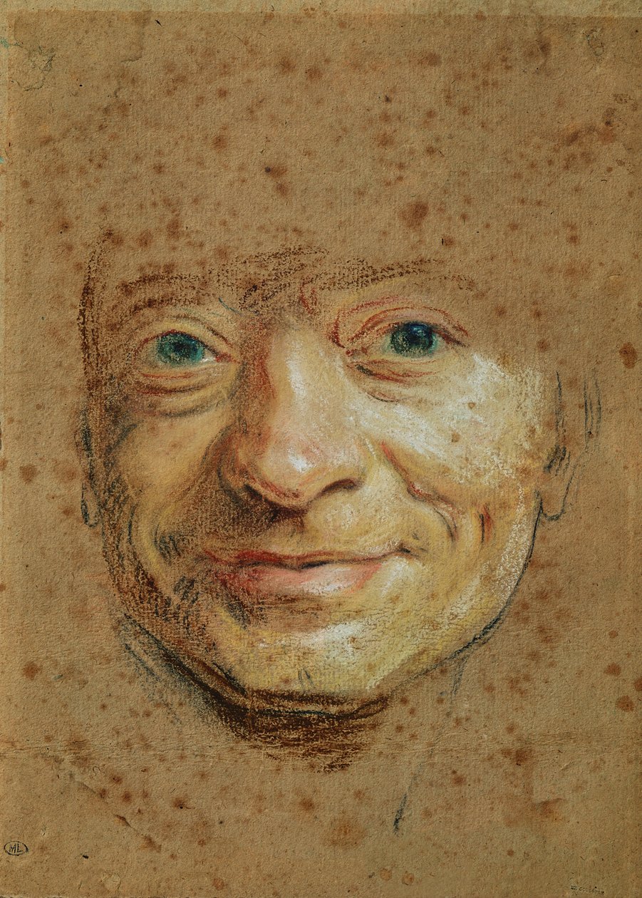Självporträtt (pastell på papper) av Maurice Quentin de La Tour