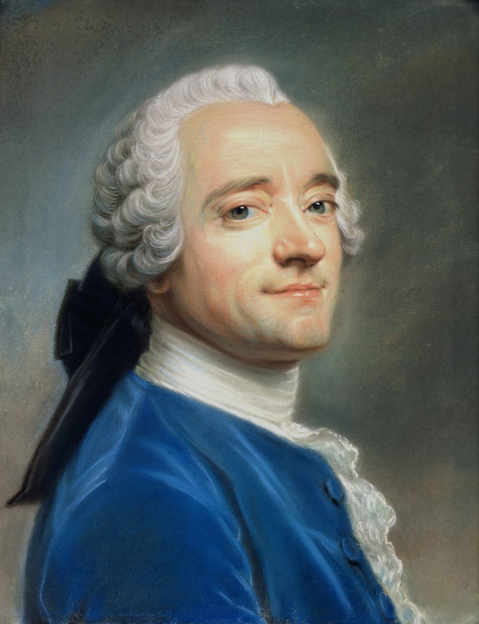 Självporträtt med spetsjabot (pastell) av Maurice Quentin de La Tour