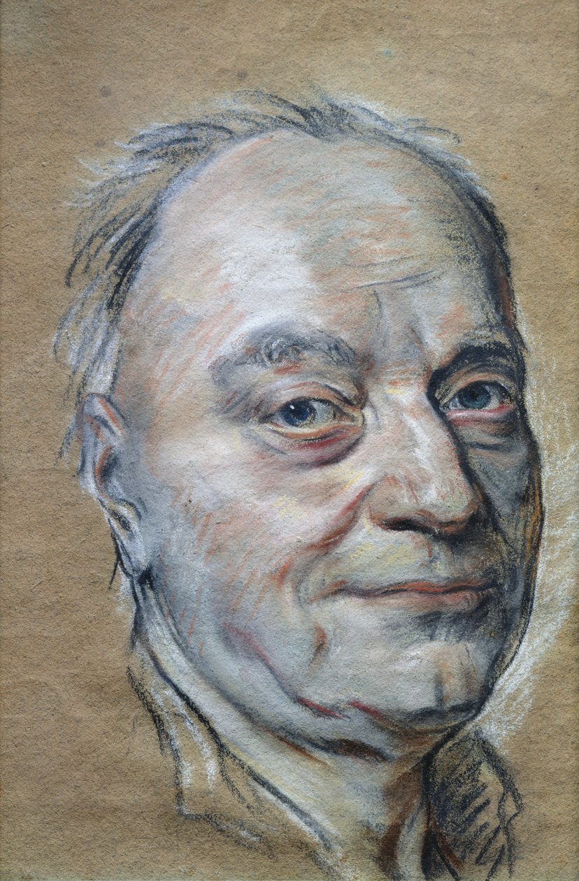 Porträtt av Prosper Jolyot de Crebillon (1674-1762) 1761 av Maurice Quentin de La Tour