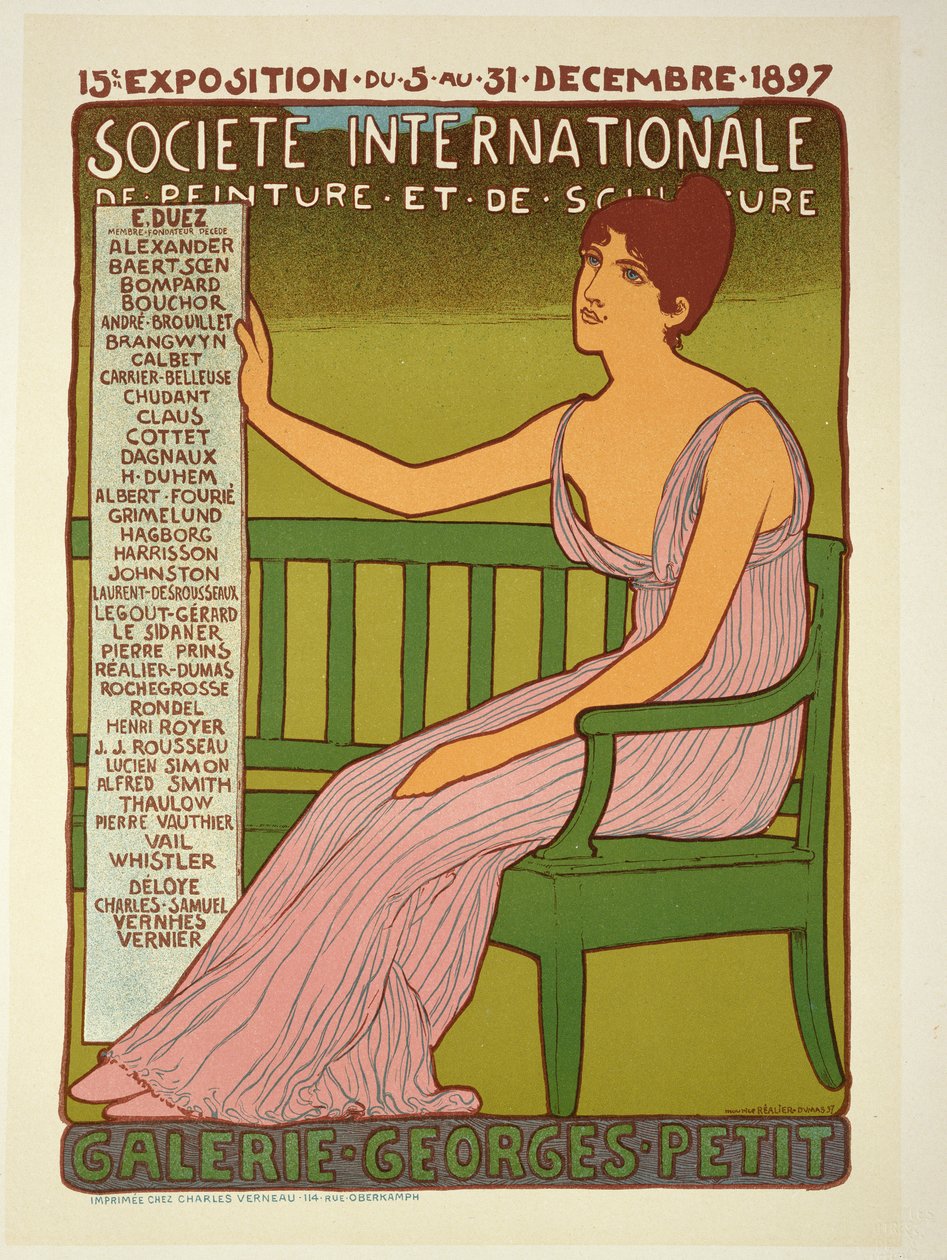 Reproduktion av en affisch som annonserar "Georges Petit Gallery", Paris, 1897 av Maurice Realier Dumas