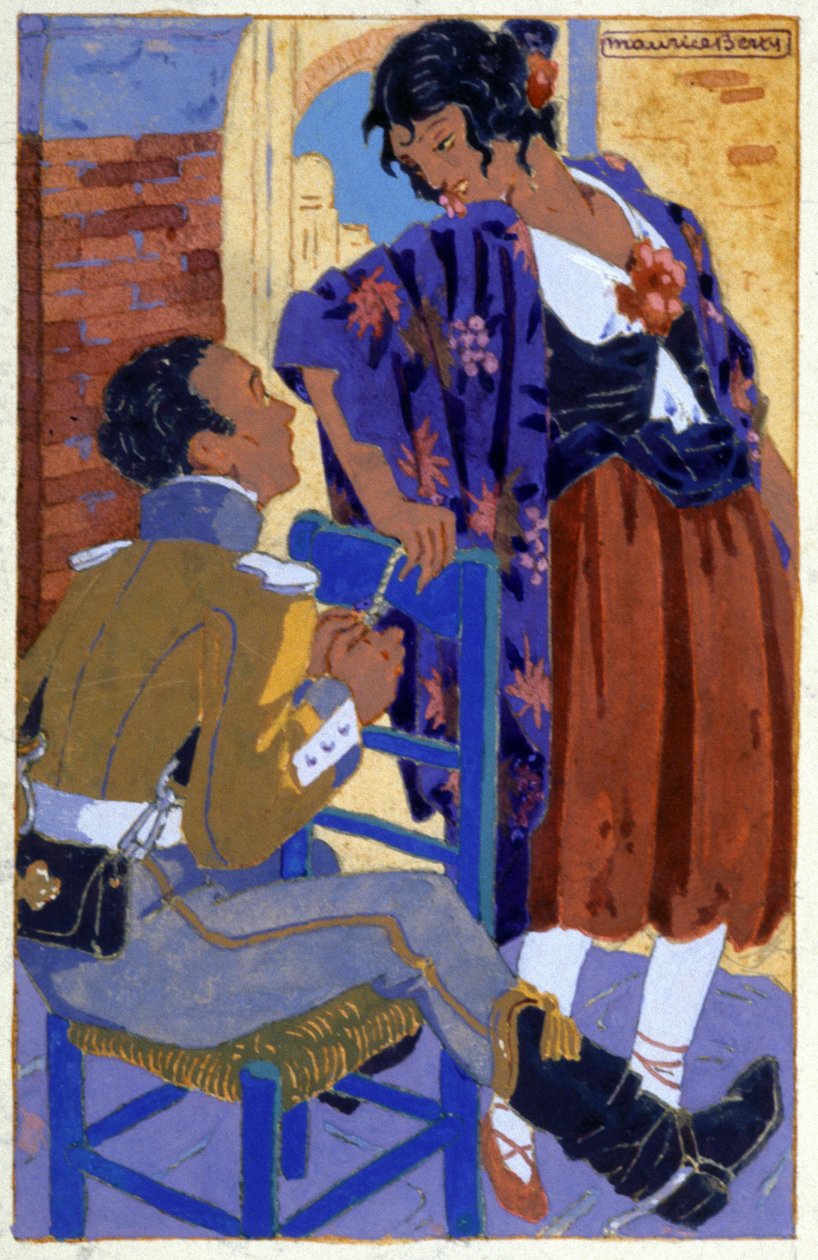 Don Jose och Carmen, ca. 1930 (illustration) av Maurice Berty