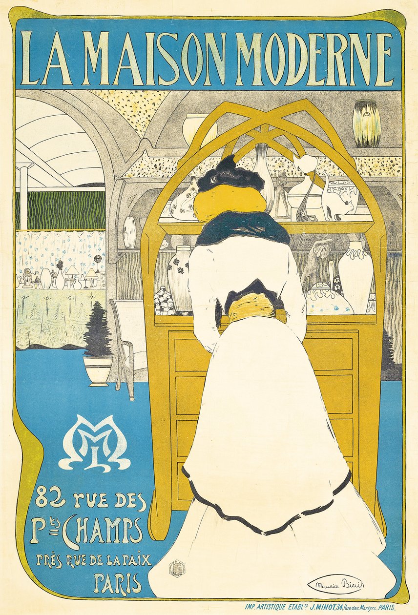 En affisch som annonserar det parisiska konstgalleriet "La Maison Moderne", öppnat av Julius Meier-Graefe 1899, 1898 av Maurice Biais