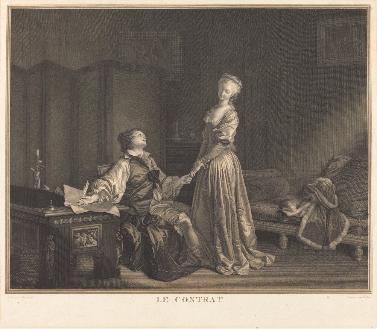 Kontraktet av Maurice Blot after Jean Honoré Fragonard