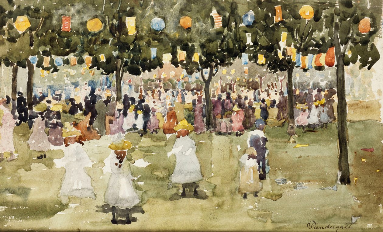Central Park, New York City, 4 juli, ca 1900-03 av Maurice Brazil Prendergast