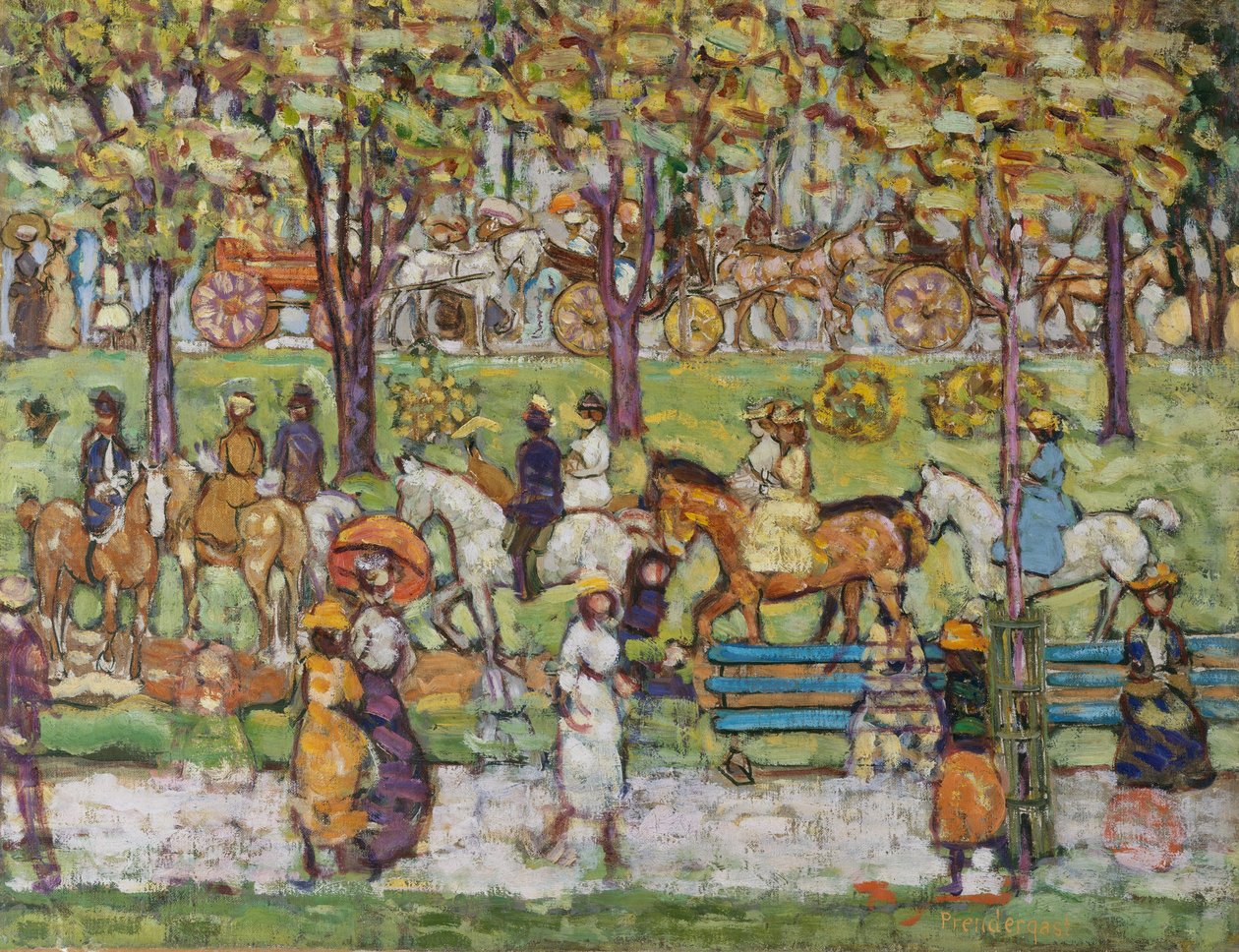 Central Park, ca 1914-15 av Maurice Brazil Prendergast