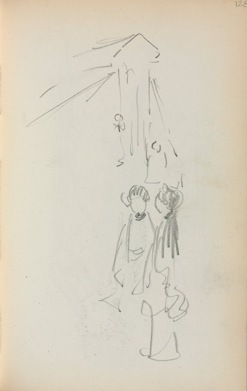 Italiensk skissbok: Figurer sida 128, 1898-1899. av Maurice Brazil Prendergast