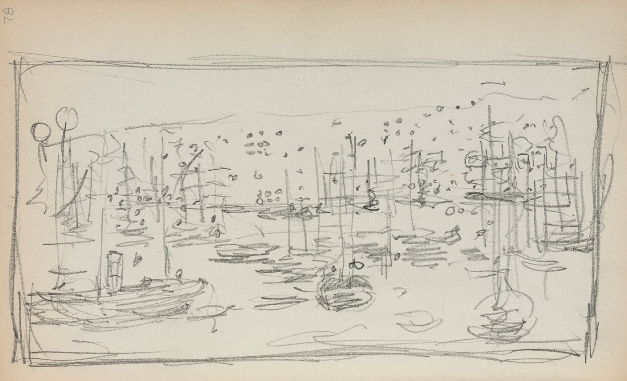 Italiensk skissbok: Hamn sida 78, 1898-1899. av Maurice Brazil Prendergast