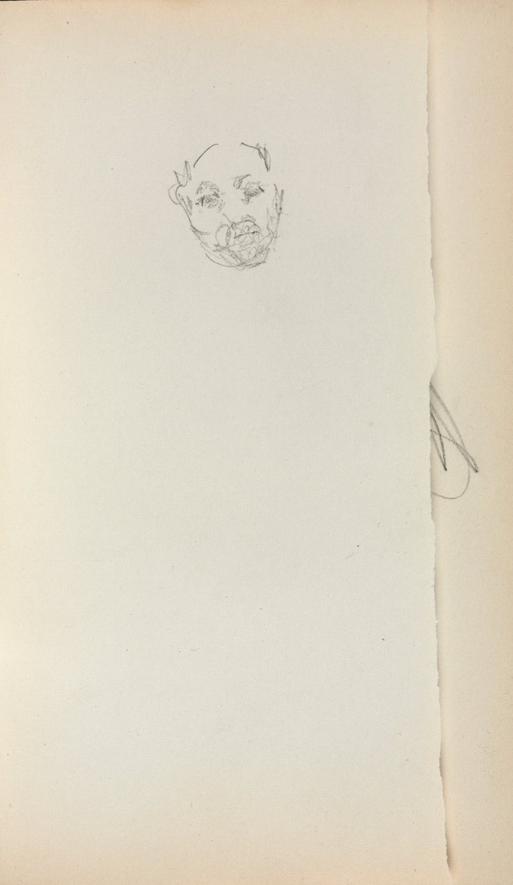 Italiensk skissbok: Head of a Man sida 221, 1898-1899. av Maurice Brazil Prendergast