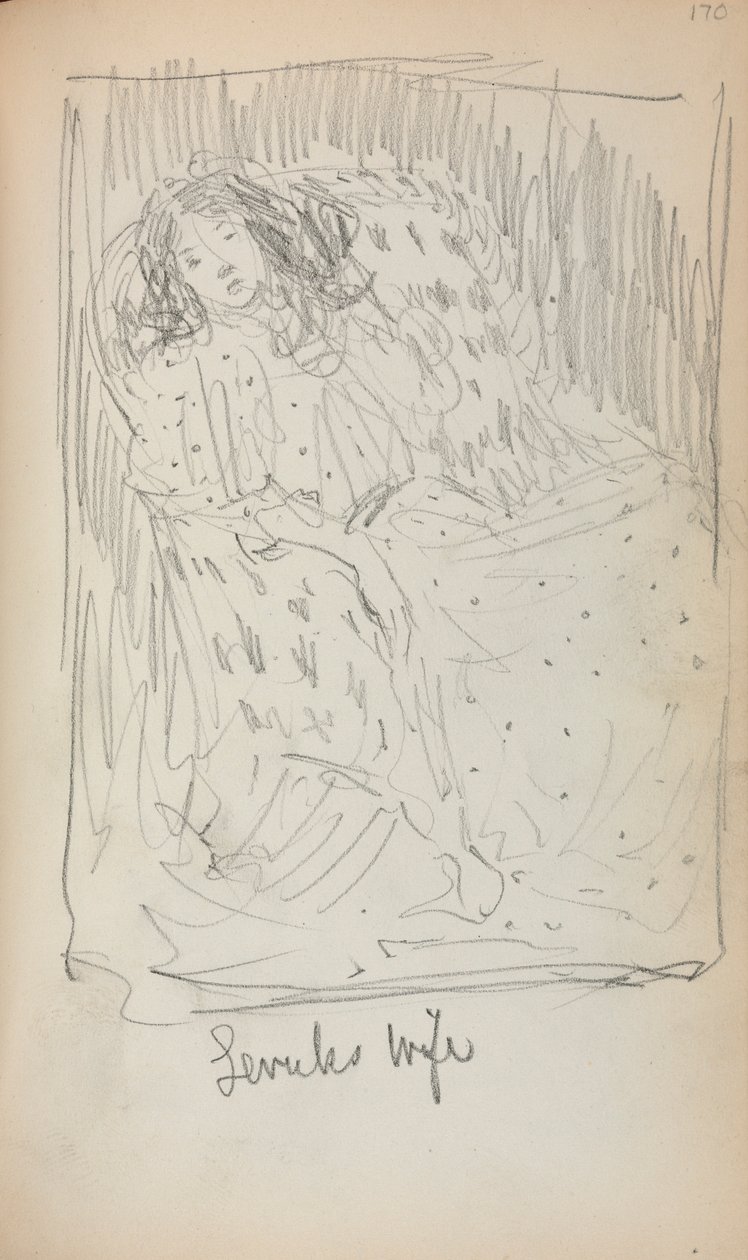 Italiensk skissbok: Levuks fru sida 170, 1898-1899. av Maurice Brazil Prendergast