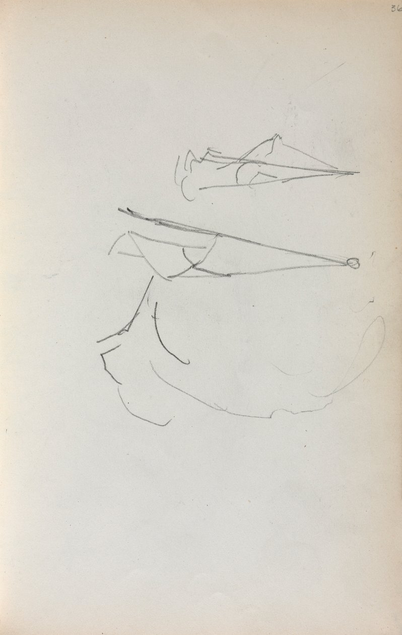 Italiensk skissbok: Segel sida 36, 1898-1899. av Maurice Brazil Prendergast