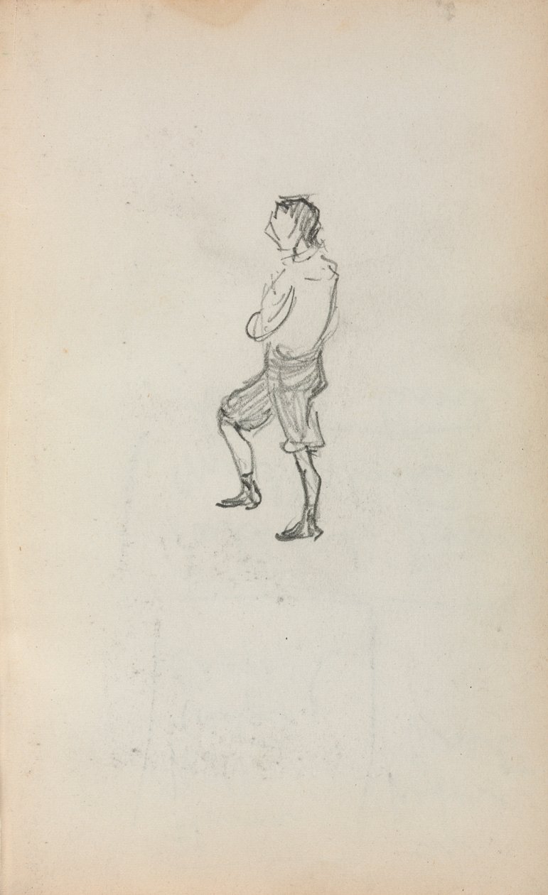 Italiensk skissbok: Stående pojke sida 245, 1898-1899. av Maurice Brazil Prendergast