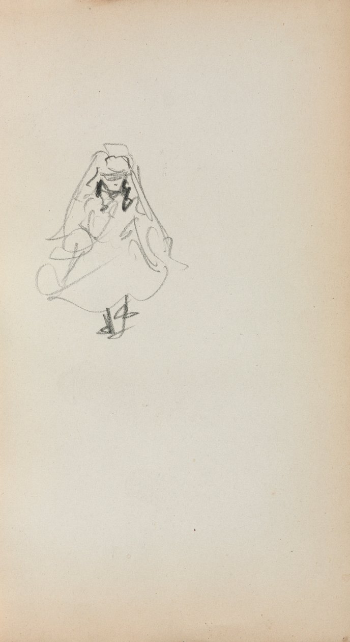 Italiensk skissbok: Stående flicka sida 257, 1898-1899. av Maurice Brazil Prendergast