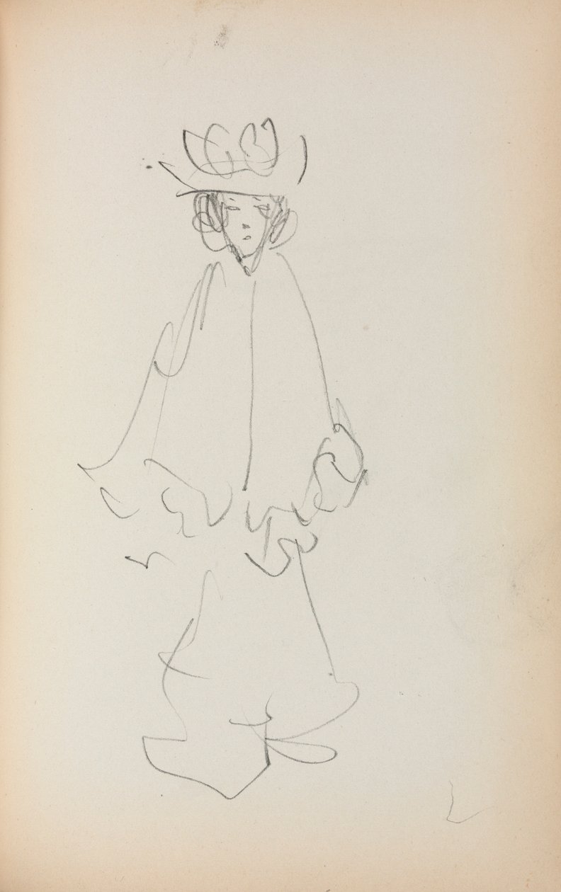 Italiensk skissbok: Stående kvinna sida 147, 1898-1899. av Maurice Brazil Prendergast