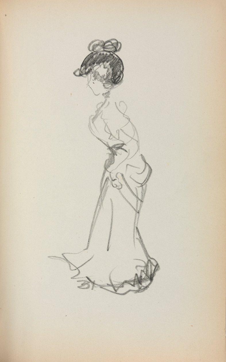 Italiensk skissbok: Stående kvinna sida 167, 1898-1899. av Maurice Brazil Prendergast