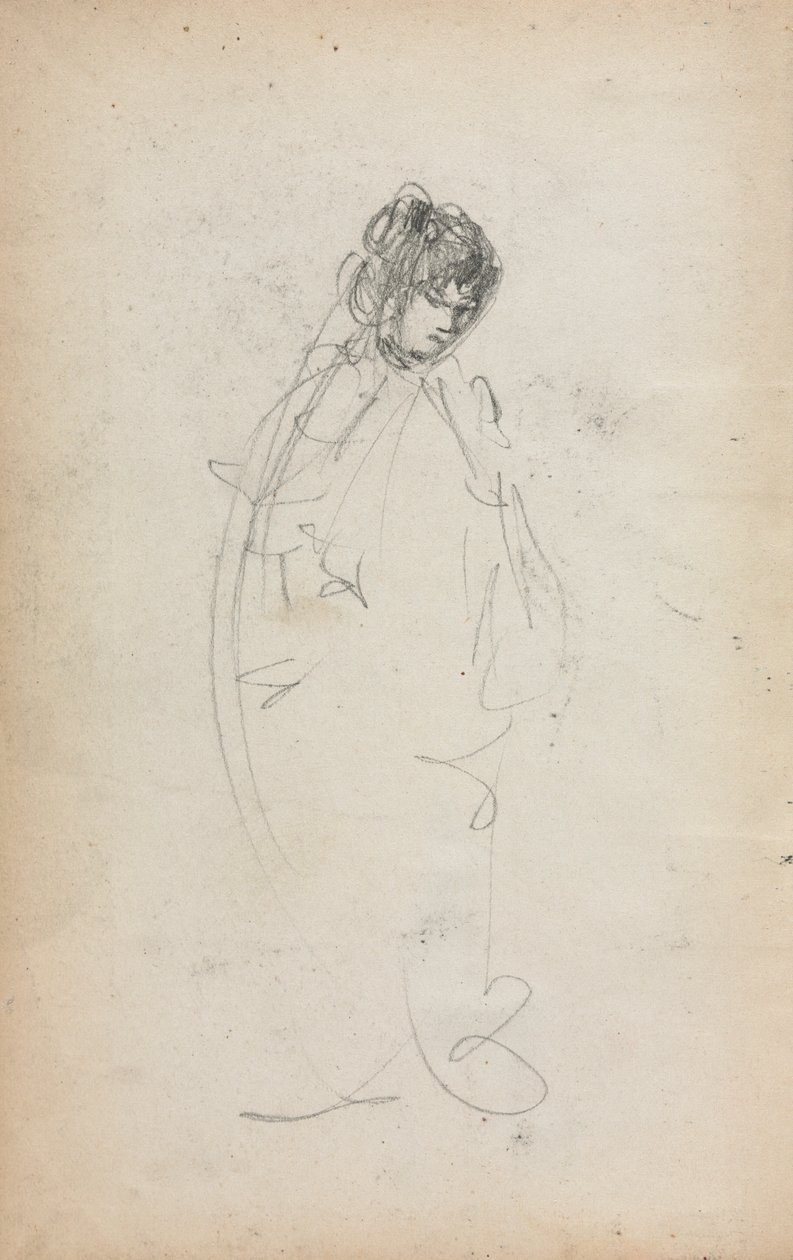 Italiensk skissbok: Stående kvinna sida 1, 1898-1899. av Maurice Brazil Prendergast