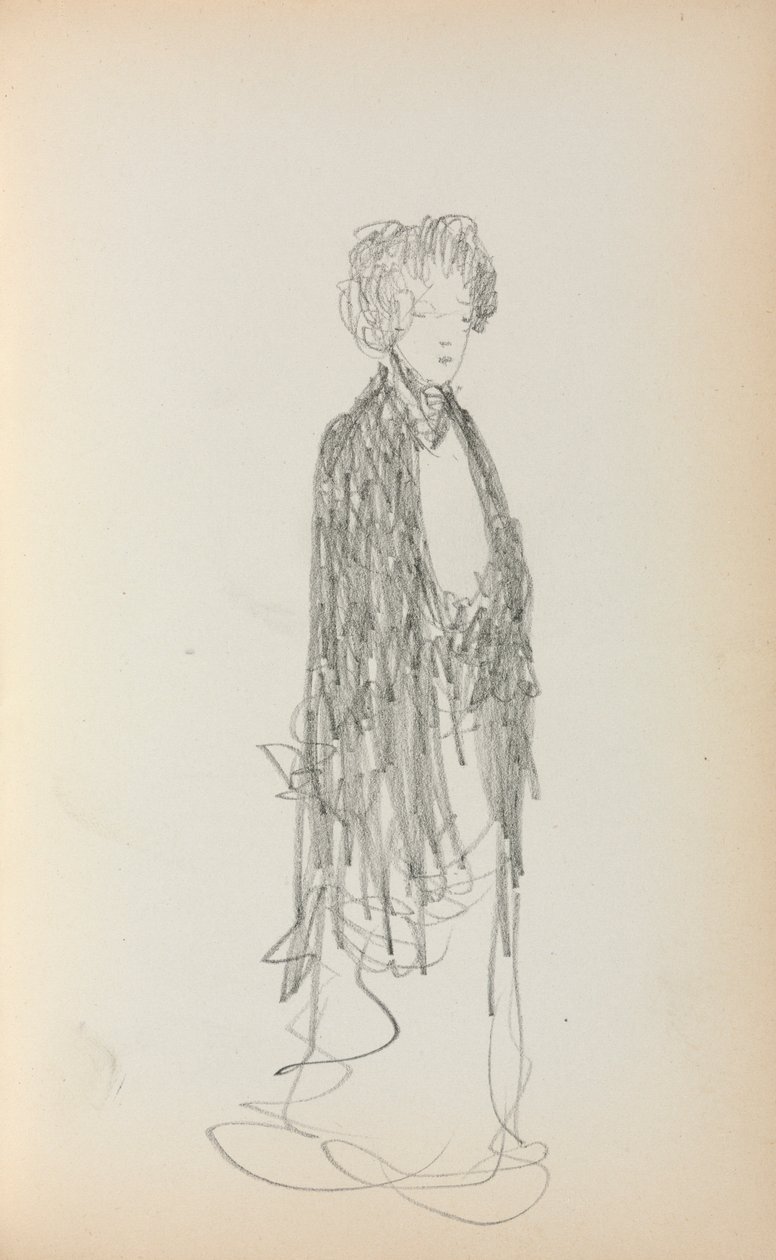 Italiensk skissbok: Stående kvinna sida 213, 1898-1899. av Maurice Brazil Prendergast