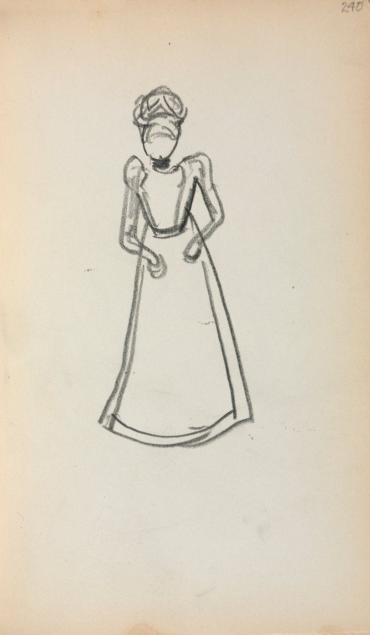Italiensk skissbok: Stående kvinna sida 240, 1898-1899. av Maurice Brazil Prendergast