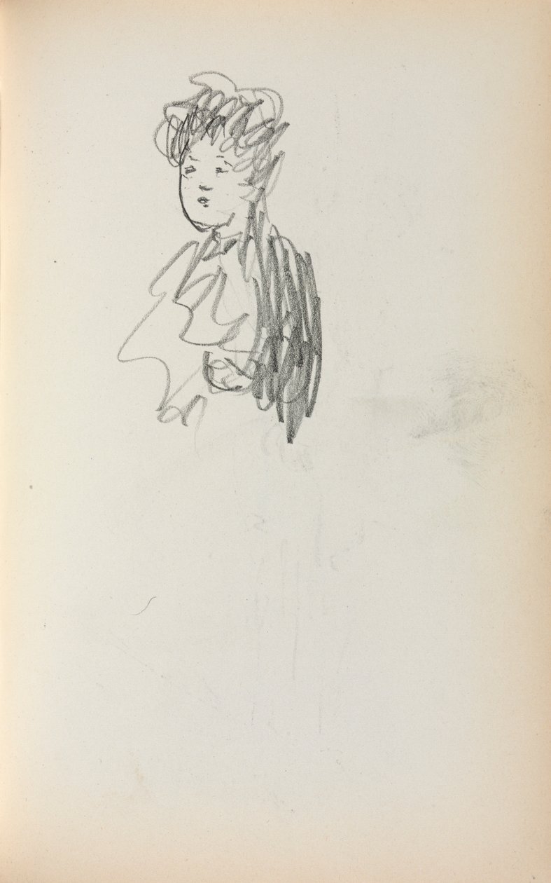 Italiensk skissbok: Kvinna, byst längd sida 127, 1898-1899. av Maurice Brazil Prendergast