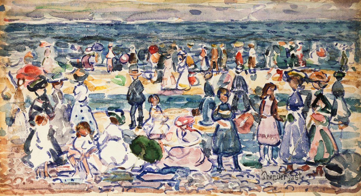 Lågvatten, Revere Beach, ca 1910-11 av Maurice Brazil Prendergast