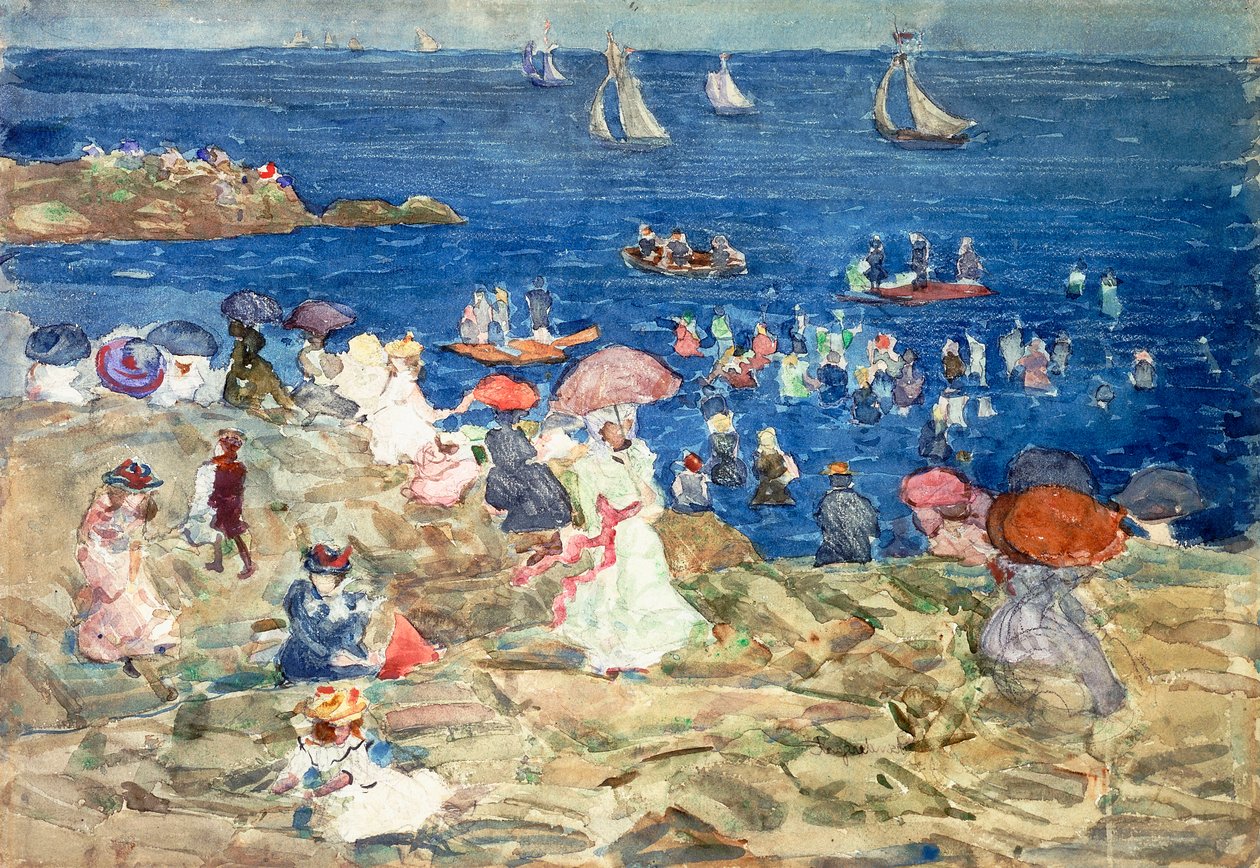 New England Beach Scene, ca 1896-97 av Maurice Brazil Prendergast