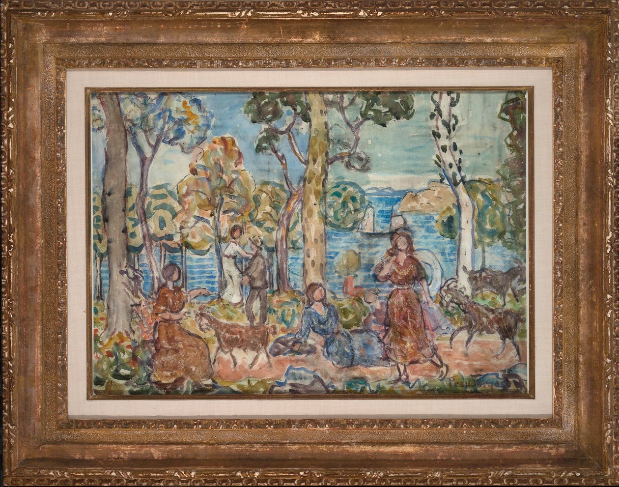 Seashore, ca 1914-16 (akvarell på papper) av Maurice Brazil Prendergast