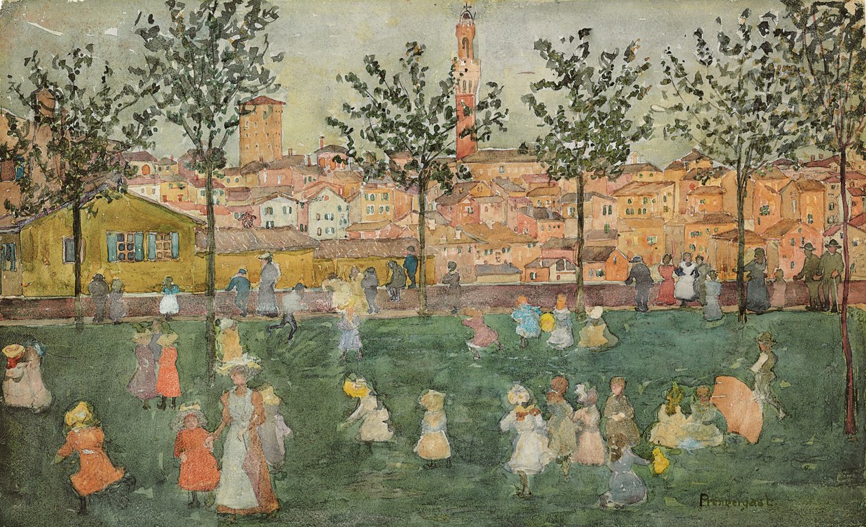 Siena, ca 1898-99 av Maurice Brazil Prendergast