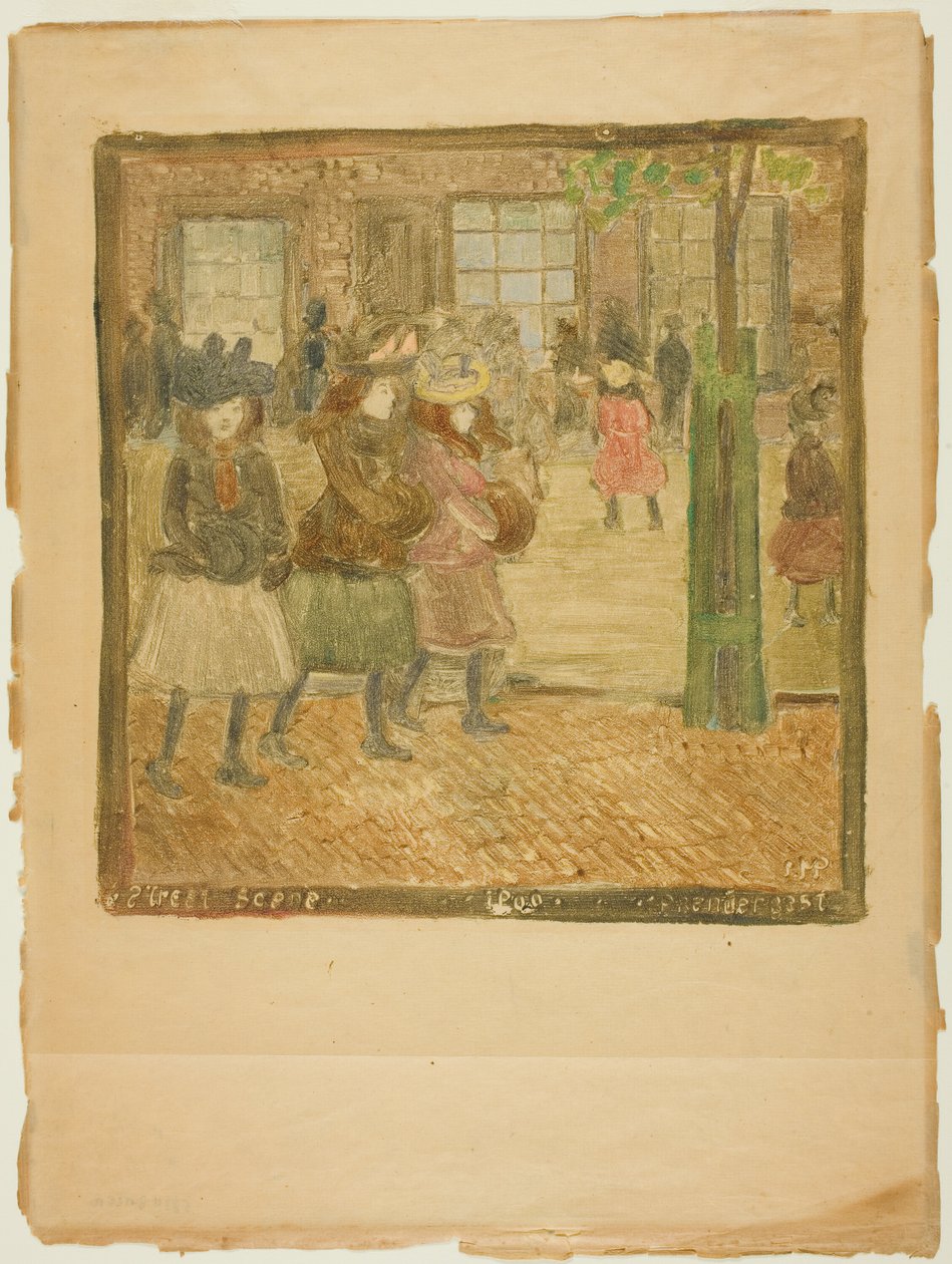 Gatuscene av Maurice Brazil Prendergast