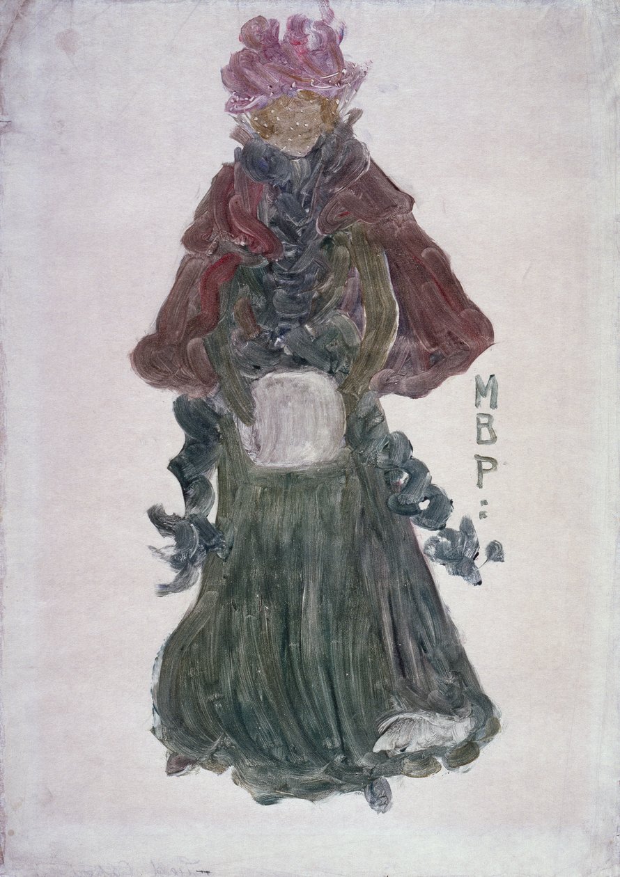 The Red Cape, ca 1900 (monotypi på papper) av Maurice Brazil Prendergast