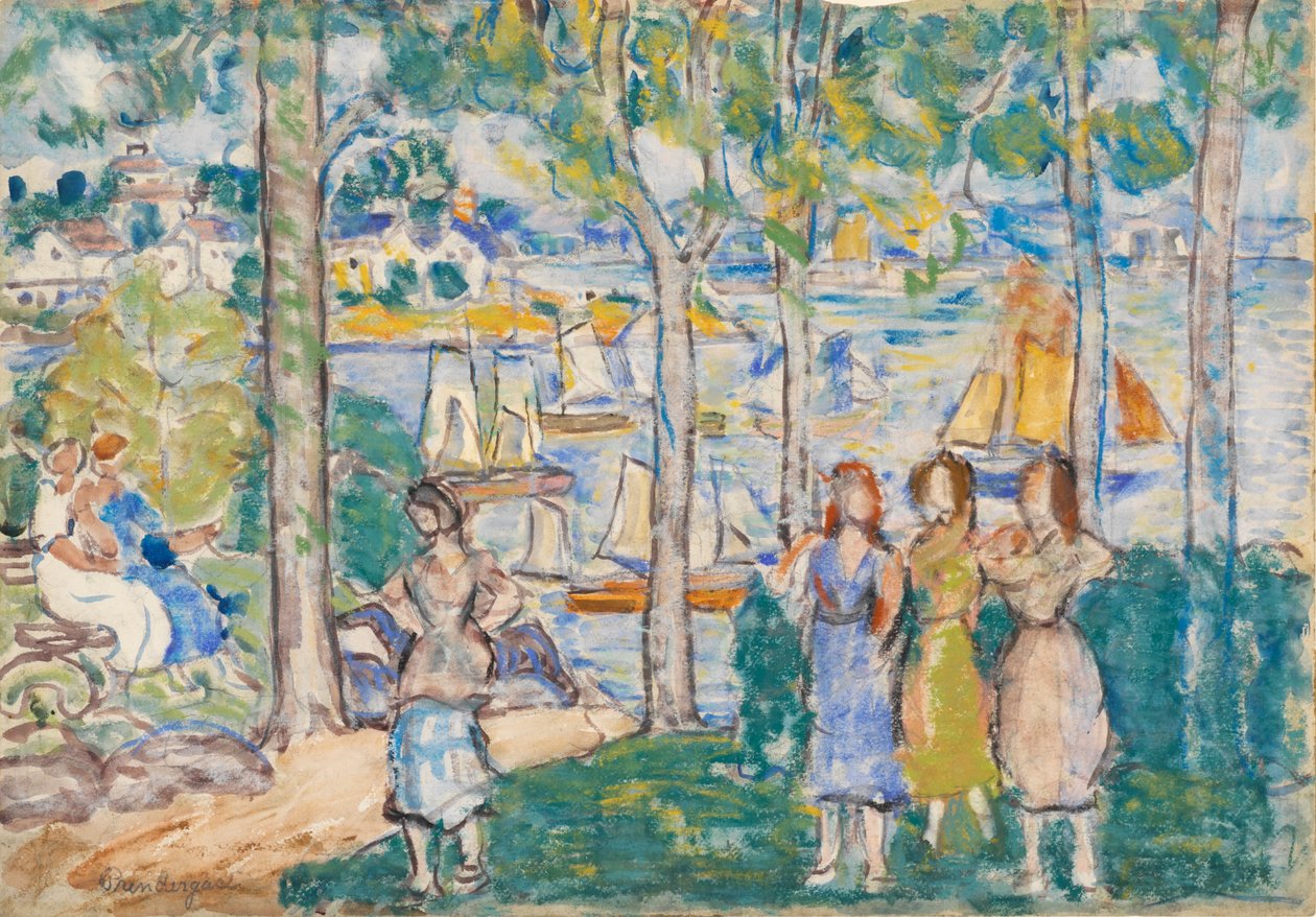 Träd, hus, människor av Maurice Brazil Prendergast