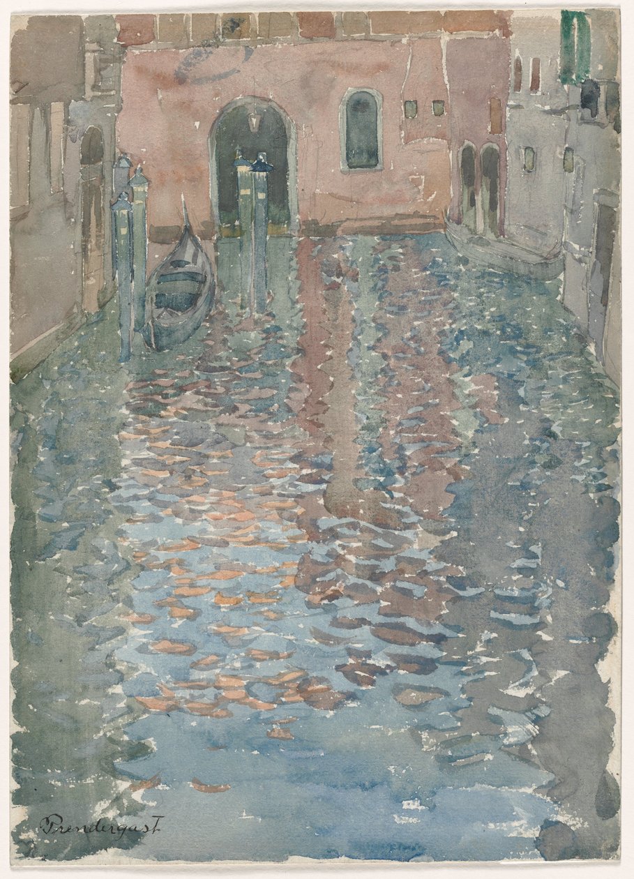 Venetianska kanaler, ca 1898 (akvarell) av Maurice Brazil Prendergast
