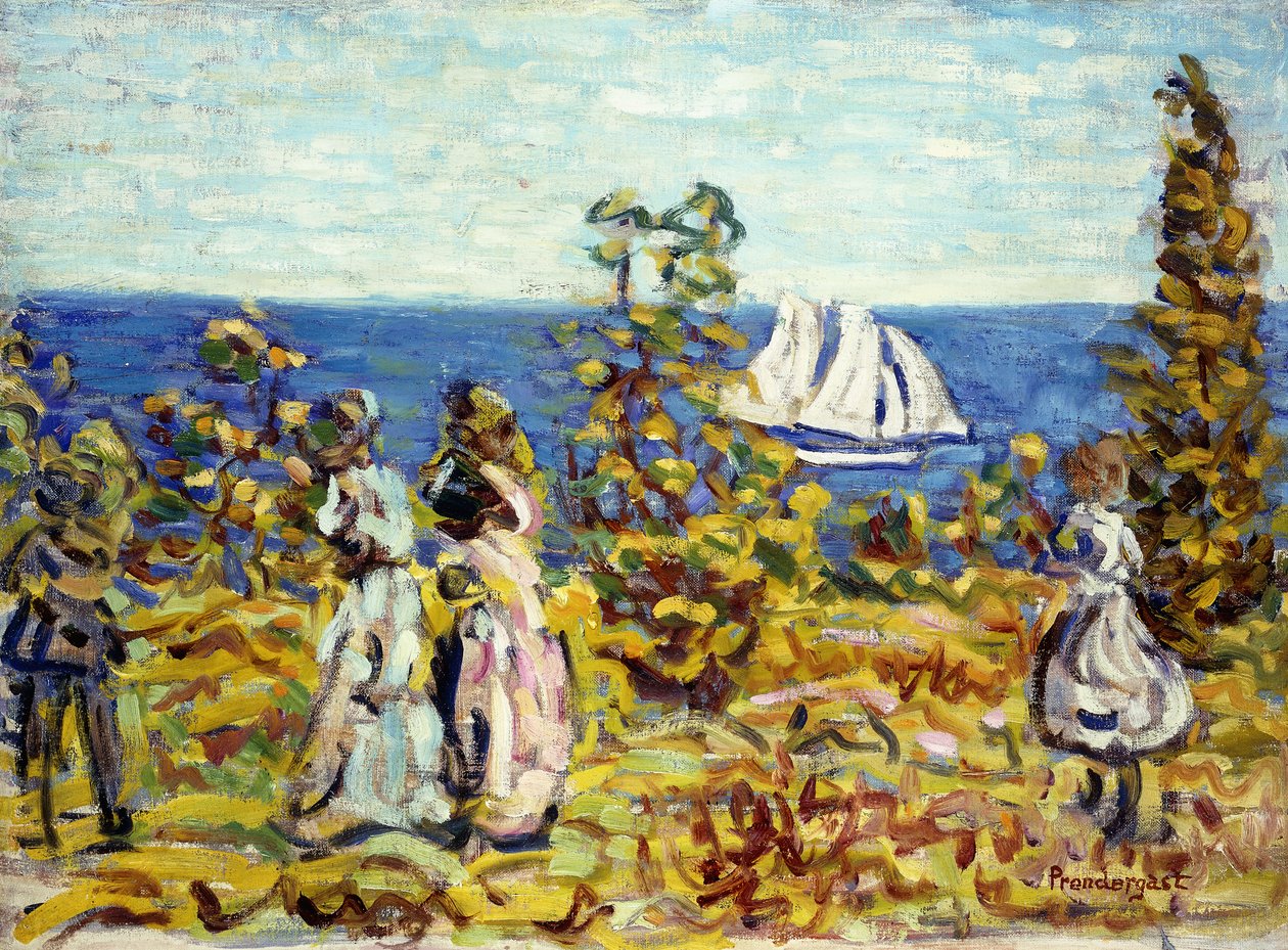 Titta på segelbåten, ca 1907-1910 av Maurice Brazil Prendergast