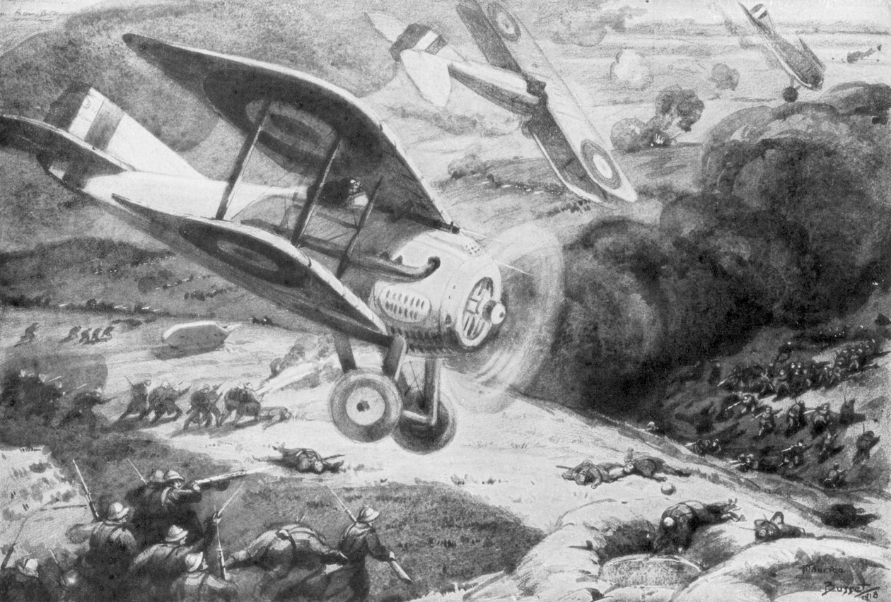 Luftkavalleri, attackerar infanteriet, 1918, 1926 av Maurice Busset