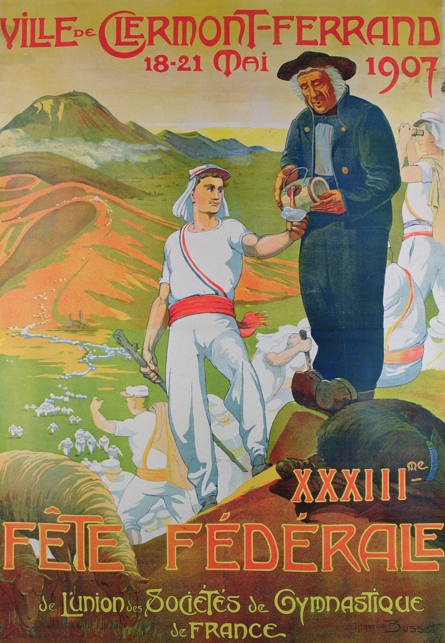 Fete Federale-affisch, maj 1907 (färglitografi) av Maurice Busset