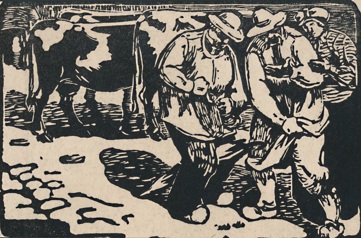 Marknad i Auvergne - Från Au Pied Des Puys, 1919 av Maurice Busset
