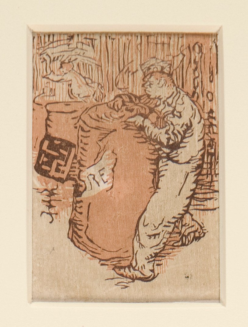 Gatuförsäljarna i La Pensee, illustration, sid. 35 av Maurice Delcourt