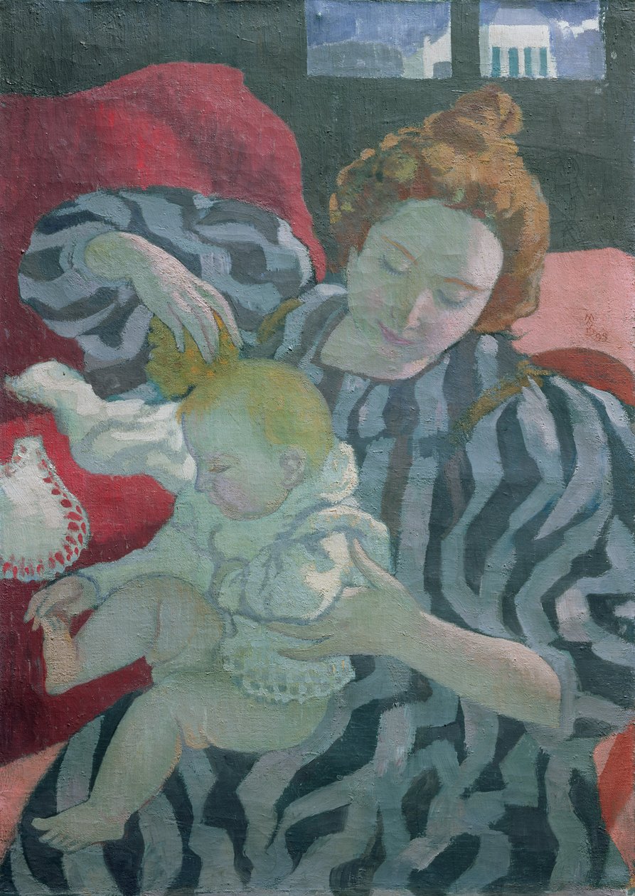 En mor tvättar sitt barn, 1895 av Maurice Denis