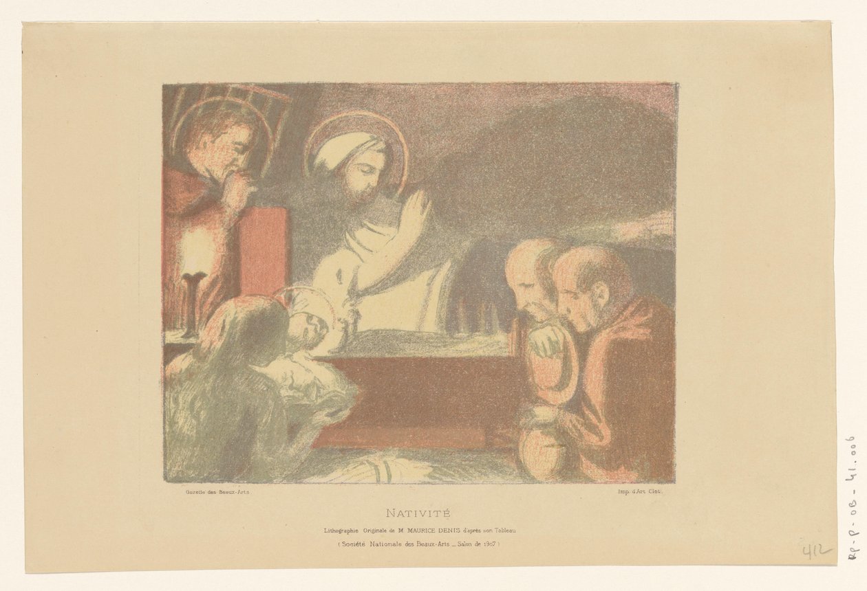 Tillbedjan av Kristusbarnet Nativite (titel på objekt) av Maurice Denis