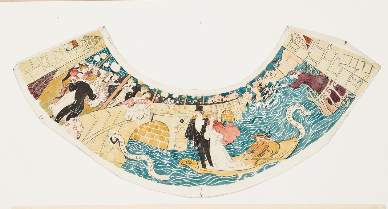 Vid Norra bron hölls en bal (studie för lampskärm) av Maurice Denis