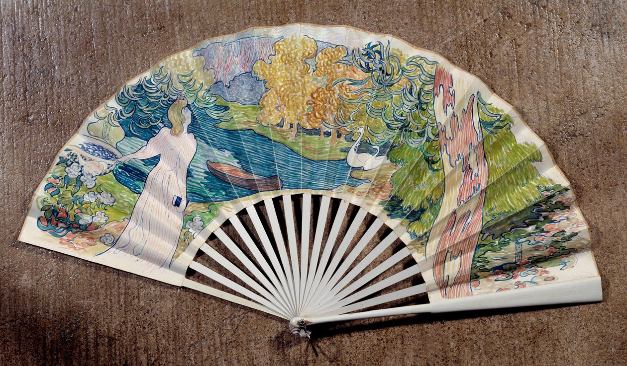 Förlovningsfläkt, dekorerad av Maurice Denis (1870-1943) 1891 av Maurice Denis