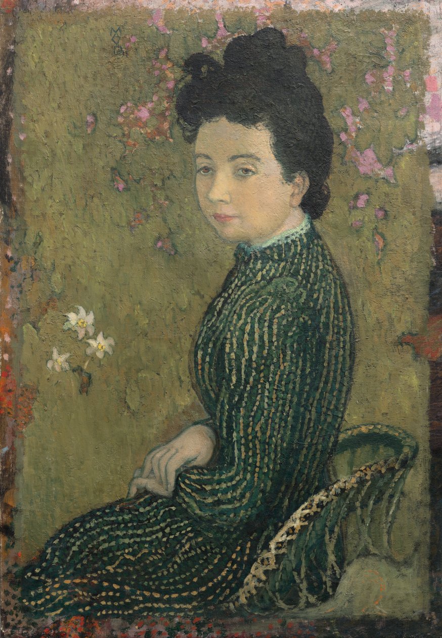 Eva Meurier i grön klänning av Maurice Denis
